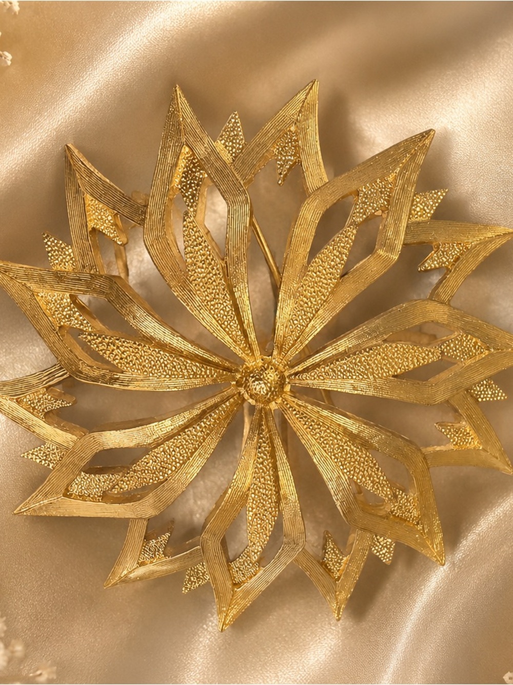 Monet Gold Floral Radiant Brooch